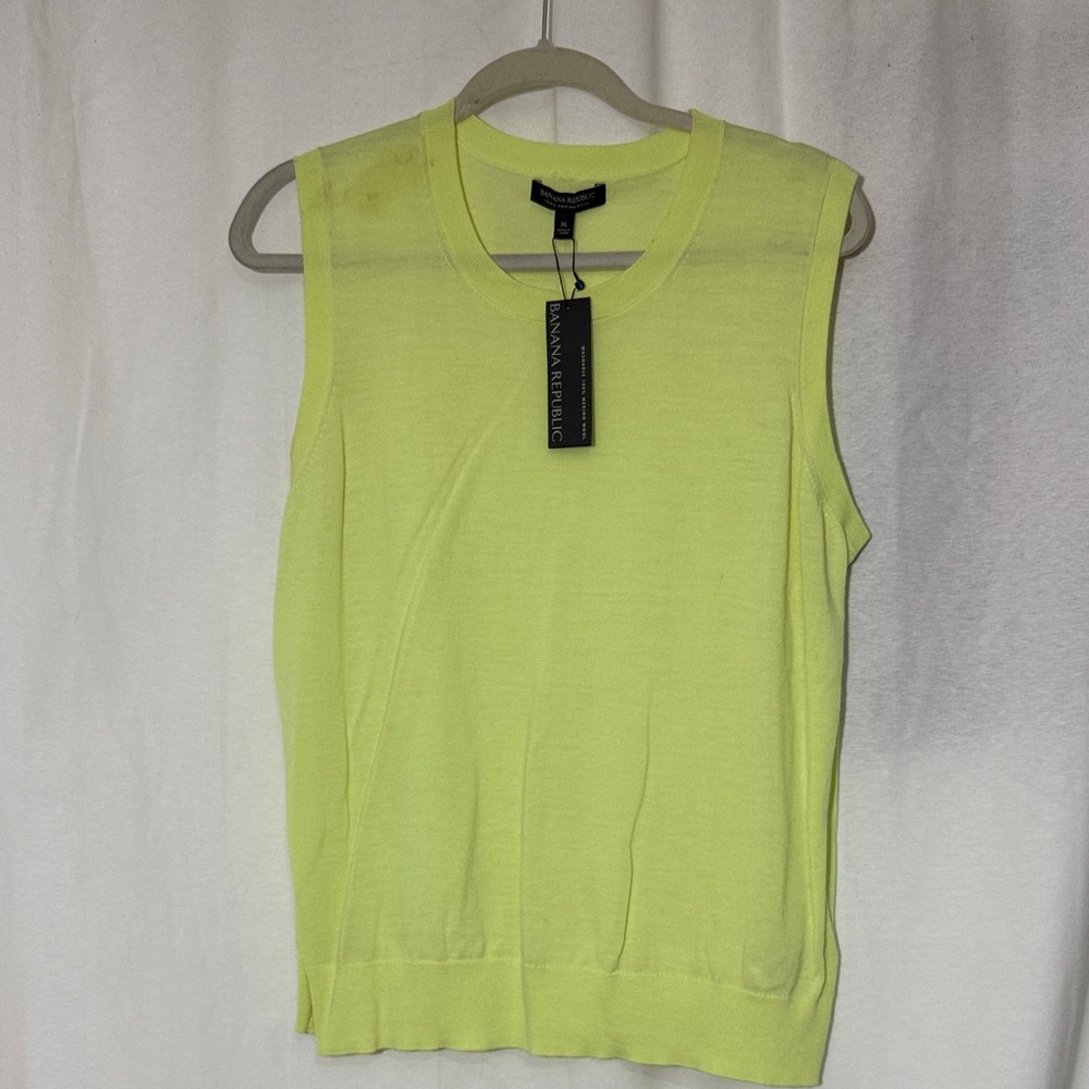 Banana Republic Neon Lime Knit Sleeveless Top